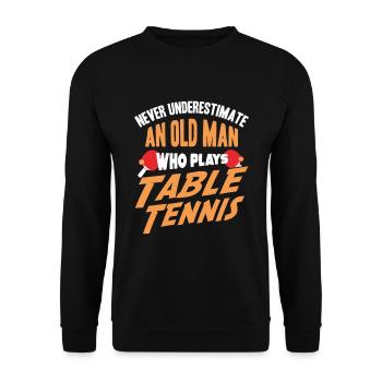 Tischtennis Opa Papa - Unisex Pullover - Schwarz - Vorne - Alina (178cm) & Michal (187cm)