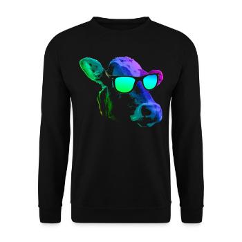 kühle Kuh - Unisex Pullover - Schwarz - Vorne - Alina (178cm) & Michal (187cm)