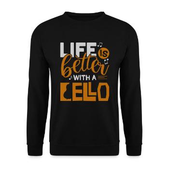 cello - Unisex Sweatshirt - black - Front - Alina (178cm) & Michal (187cm)