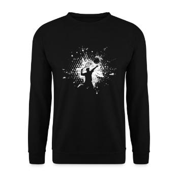 tennis - Unisex Sweatshirt - black - Front - Alina (178cm) & Michal (187cm)