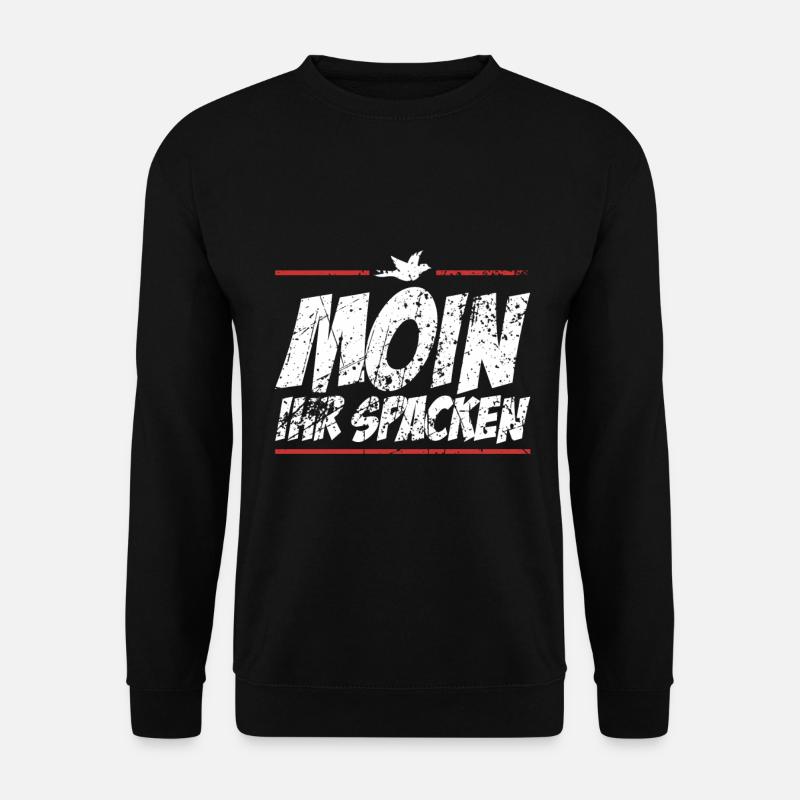Moin Begrüßung Plattdeutsch Norddeutsch Möwe - Unisex Pullover - Schwarz
