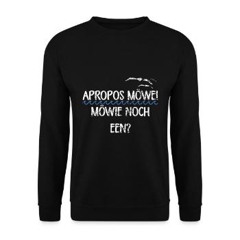 Apropos Möwe Plattdeutscher Spruch Trinken - Unisex Pullover - Schwarz - Vorne - Alina (178cm) & Michal (187cm)