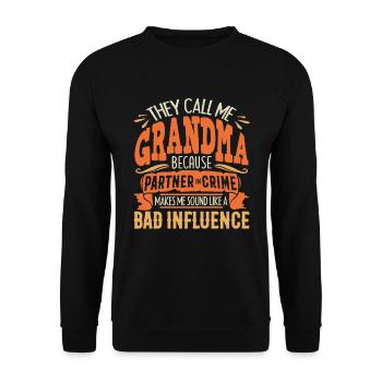 granny - Unisex Sweatshirt - black - Front - Alina (178cm) & Michal (187cm)