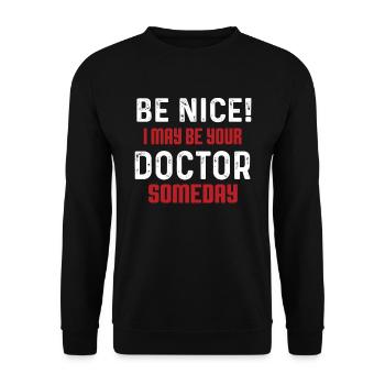 Étudiant en médecine - Sweat-shirt Unisexe - noir - Devant - Alina (178cm) & Michal (187cm)