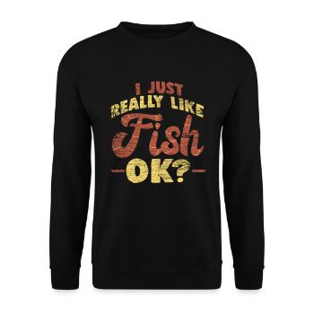 Poissons de pêche - Sweat-shirt Unisexe - noir - Devant - Alina (178cm) & Michal (187cm)