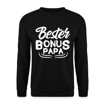 Bonuspapa Bester Stiefvater - Unisex Pullover - Schwarz - Vorne - Alina (178cm) & Michal (187cm)
