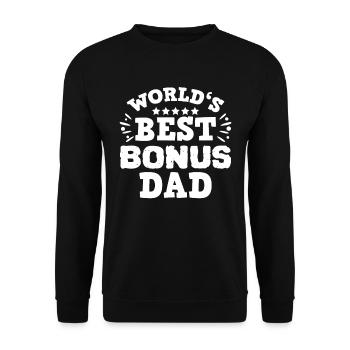 Bonus dad stepfather - Unisex Sweatshirt - black - Front - Alina (178cm) & Michal (187cm)