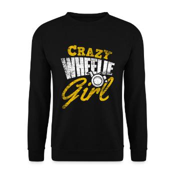 Fille en fauteuil roulant - Sweat-shirt Unisexe - noir - Devant - Alina (178cm) & Michal (187cm)
