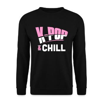 K-Pop - Unisex Pullover - Schwarz - Vorne - Alina (178cm) & Michal (187cm)