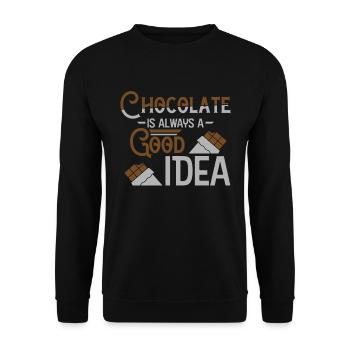 chocolate - Unisex Sweatshirt - black - Front - Alina (178cm) & Michal (187cm)