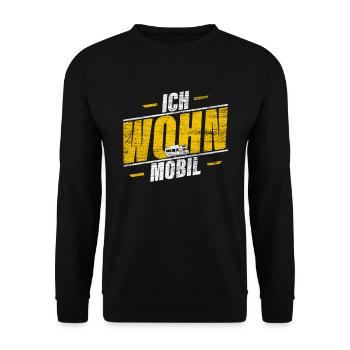 Wohnwagen Wohnmobil - Unisex Pullover - Schwarz - Vorne - Alina (178cm) & Michal (187cm)