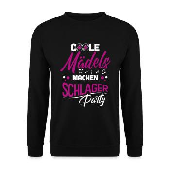 Schlager Mädels - Unisex Pullover - Schwarz - Vorne - Alina (178cm) & Michal (187cm)