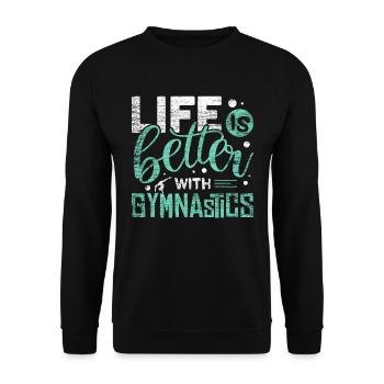 do gymnastics - Unisex Sweatshirt - black - Front - Alina (178cm) & Michal (187cm)