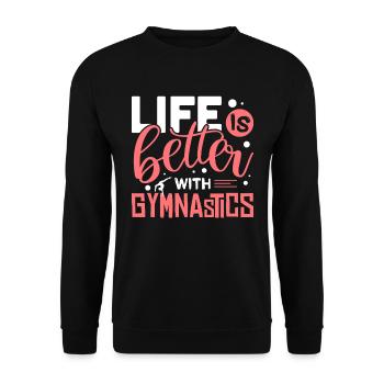 do gymnastics - Unisex Sweatshirt - black - Front - Alina (178cm) & Michal (187cm)