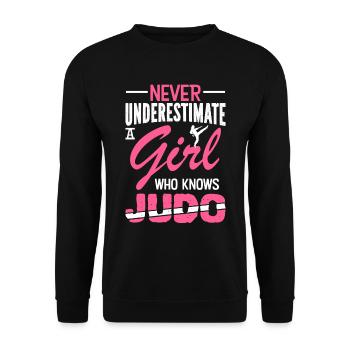 Fille de judo - Sweat-shirt Unisexe - noir - Devant - Alina (178cm) & Michal (187cm)