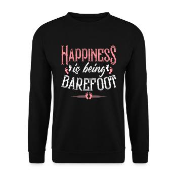 Barfuß Fußabdruck - Unisex Pullover - Schwarz - Vorne - Alina (178cm) & Michal (187cm)
