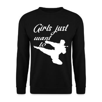 Girls Fight Martial Arts Women Girls Karate MMA - Unisex Sweatshirt - black - Front - Alina (178cm) & Michal (187cm)