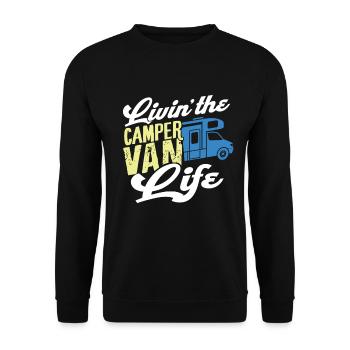 Camper van - Unisex Sweatshirt - black - Front - Alina (178cm) & Michal (187cm)
