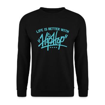 Hip hop - Sweat-shirt Unisexe - noir - Devant - Alina (178cm) & Michal (187cm)