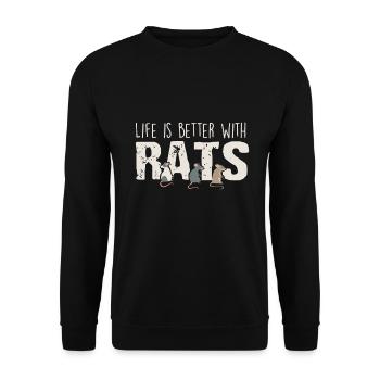 rats - Sweat-shirt Unisexe - noir - Devant - Alina (178cm) & Michal (187cm)