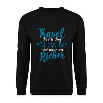 to travel - Unisex Sweatshirt - black - Front - Alina (178cm) & Michal (187cm)