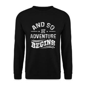 Abenteuer - Unisex Pullover - Schwarz - Vorne - Alina (178cm) & Michal (187cm)
