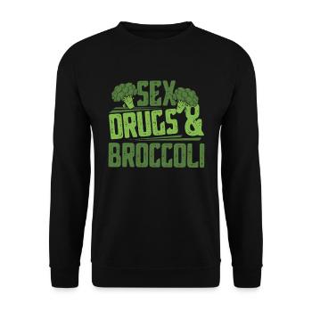 broccoli - Unisex Sweatshirt - black - Front - Alina (178cm) & Michal (187cm)
