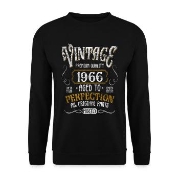 Birthday born in 1966 - Unisex Sweatshirt - black - Front - Alina (178cm) & Michal (187cm)