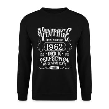 Birthday born in 1962 - Unisex Sweatshirt - black - Front - Alina (178cm) & Michal (187cm)