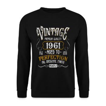 Birthday born in 1961 - Unisex Sweatshirt - black - Front - Alina (178cm) & Michal (187cm)