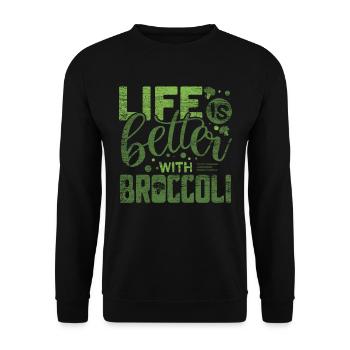 broccoli - Unisex Sweatshirt - black - Front - Alina (178cm) & Michal (187cm)