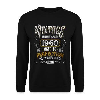 Birthday born in 1960 - Unisex Sweatshirt - black - Front - Alina (178cm) & Michal (187cm)