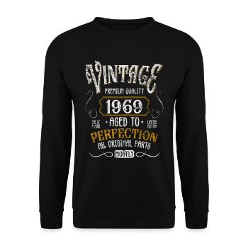 Birthday born in 1969 - Unisex Sweatshirt - black - Front - Alina (178cm) & Michal (187cm)