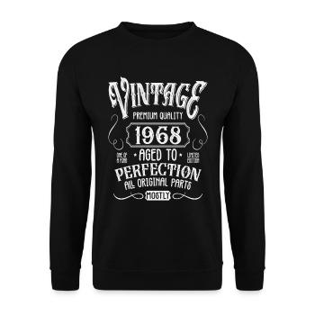 Birthday born in 1968 - Unisex Sweatshirt - black - Front - Alina (178cm) & Michal (187cm)