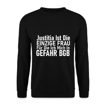 Justitia BGB Anwalt Richter Juristen Jura Geschenk - Unisex Pullover - Schwarz - Vorne - Alina (178cm) & Michal (187cm)