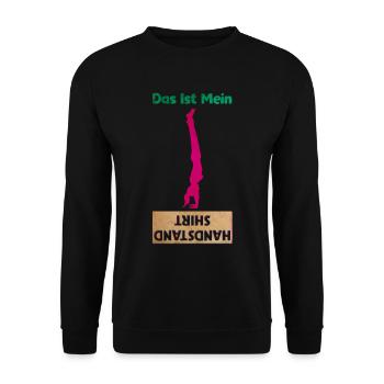 Akrobatik Handstand Lernen Üben Geschenk - Unisex Pullover - Schwarz - Vorne - Alina (178cm) & Michal (187cm)