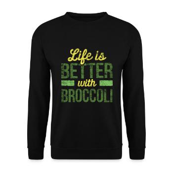 broccoli - Unisex Sweatshirt - black - Front - Alina (178cm) & Michal (187cm)