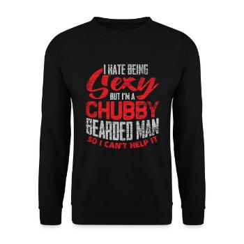 Sexy beard and thick - Unisex Sweatshirt - black - Front - Alina (178cm) & Michal (187cm)