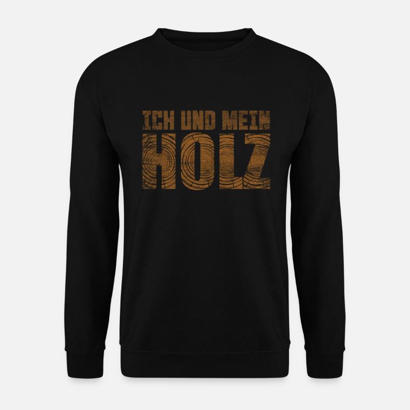 Holz - Unisex Pullover - Schwarz