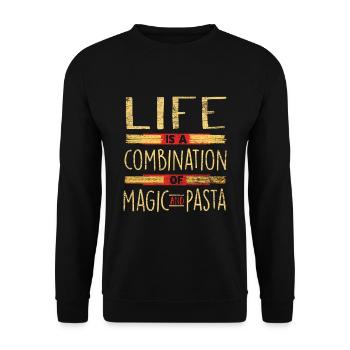 pasta - Unisex Sweatshirt - black - Front - Alina (178cm) & Michal (187cm)