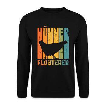 Hühner Flüsterer - Unisex Pullover - Schwarz - Vorne - Alina (178cm) & Michal (187cm)
