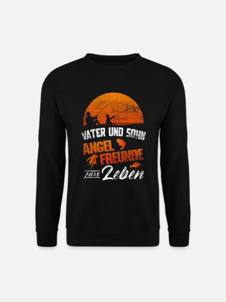 Angeln Vater und Sohn - Unisex Pullover - Schwarz