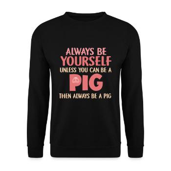 porc - Sweat-shirt Unisexe - noir - Devant - Alina (178cm) & Michal (187cm)