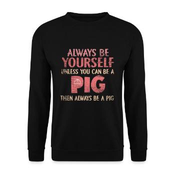 Porc - Sweat-shirt Unisexe - noir - Devant - Alina (178cm) & Michal (187cm)