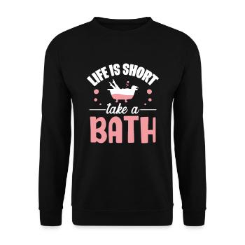 Bath tub bathroom - Unisex Sweatshirt - black - Front - Alina (178cm) & Michal (187cm)