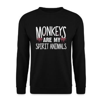 Affe - Unisex Pullover - Schwarz - Vorne - Alina (178cm) & Michal (187cm)