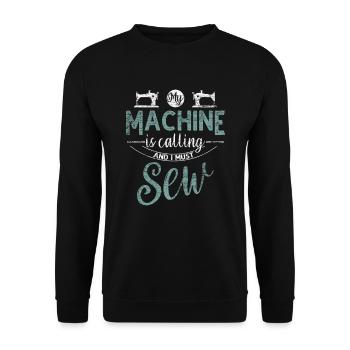 Nähen Nähmaschine - Unisex Pullover - Schwarz - Vorne - Alina (178cm) & Michal (187cm)