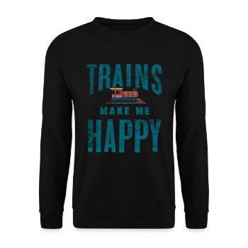 Trains de chemin de fer - Sweat-shirt Unisexe - noir - Devant - Alina (178cm) & Michal (187cm)