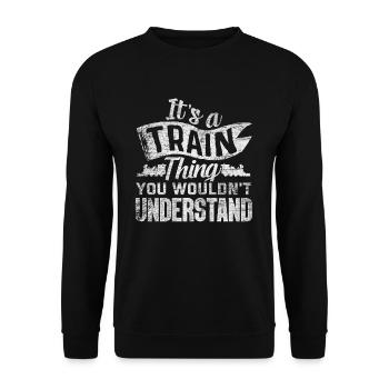 Trains de chemin de fer - Sweat-shirt Unisexe - noir - Devant - Alina (178cm) & Michal (187cm)