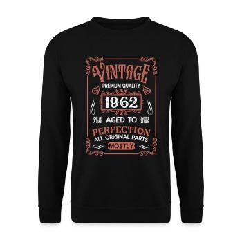 Birthday born in 1962 - Unisex Sweatshirt - black - Front - Alina (178cm) & Michal (187cm)